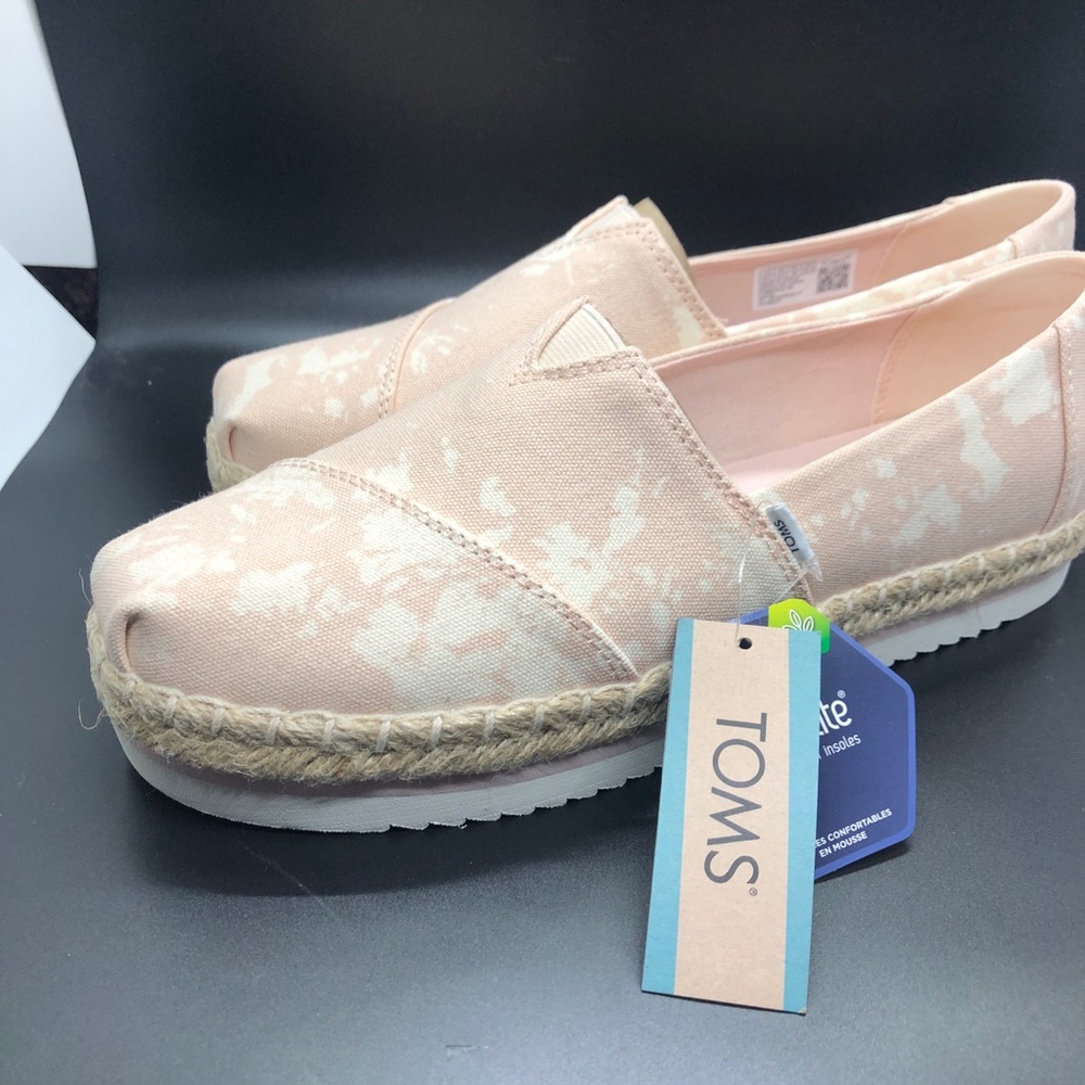 TOMS Alpargata Platform Rope Rope Platform Slip On Ortholite Shoes Size 8.5 - Picture 17 of 17